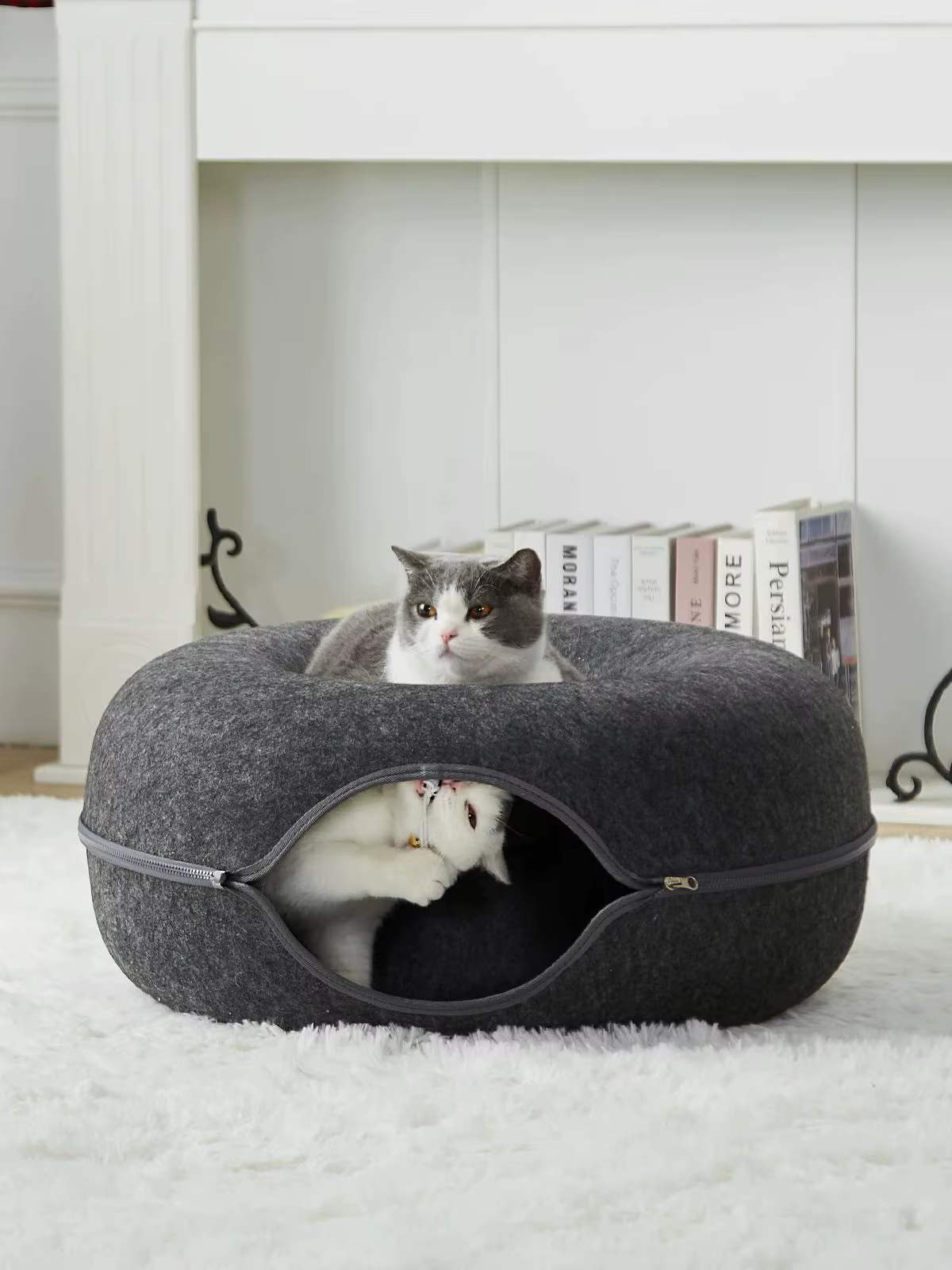 Cozy Donut Cat Tunnel Bed